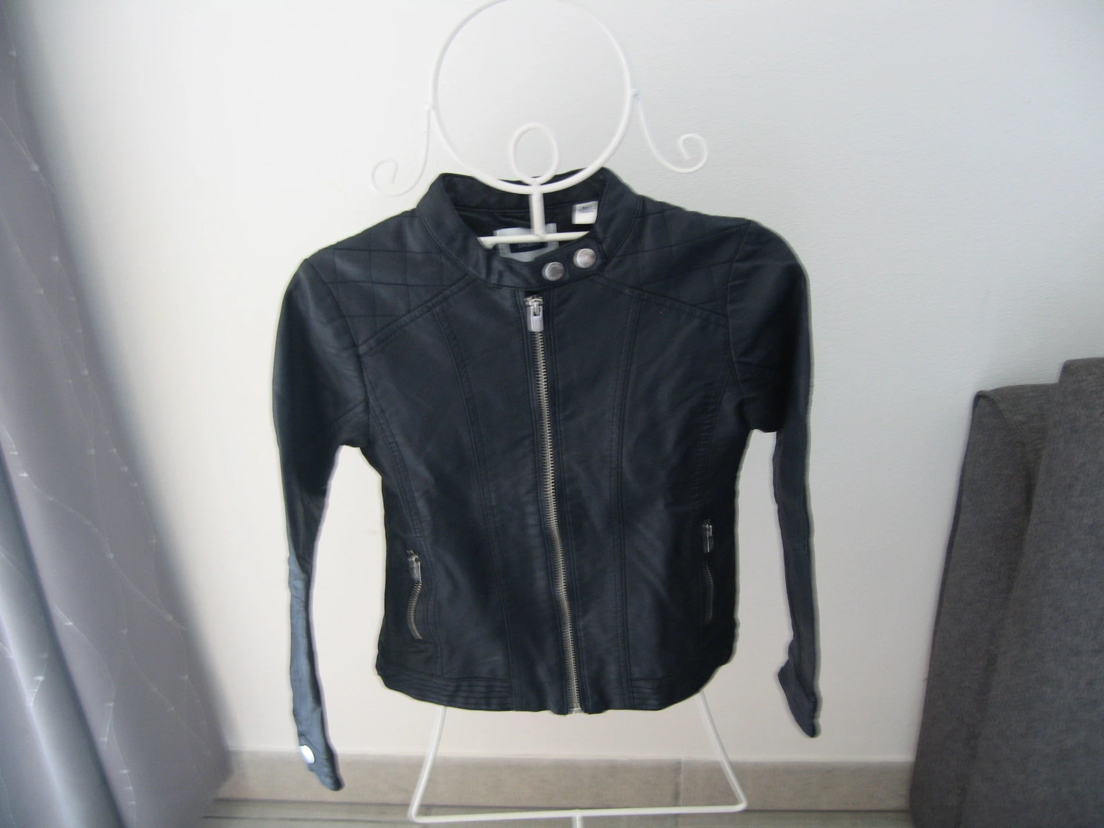 Perfecto / Veste motard Okaïdi bleu marine - 8 ans (128 cm) - TRÈS BON ÉTAT